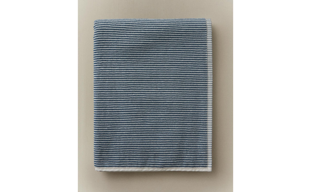 Zara Home Полотенце для лица и рук из хлопка, синий, в полоску · 6548/013