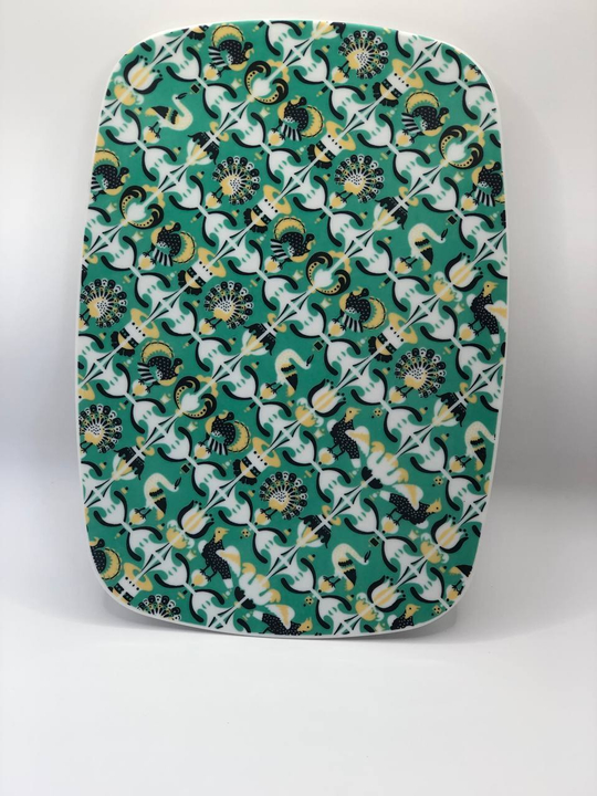 Блюдо малое или сервировочная тарелка. Коллекция  Изразец Коломенское. Птицы. Бревно (Log).