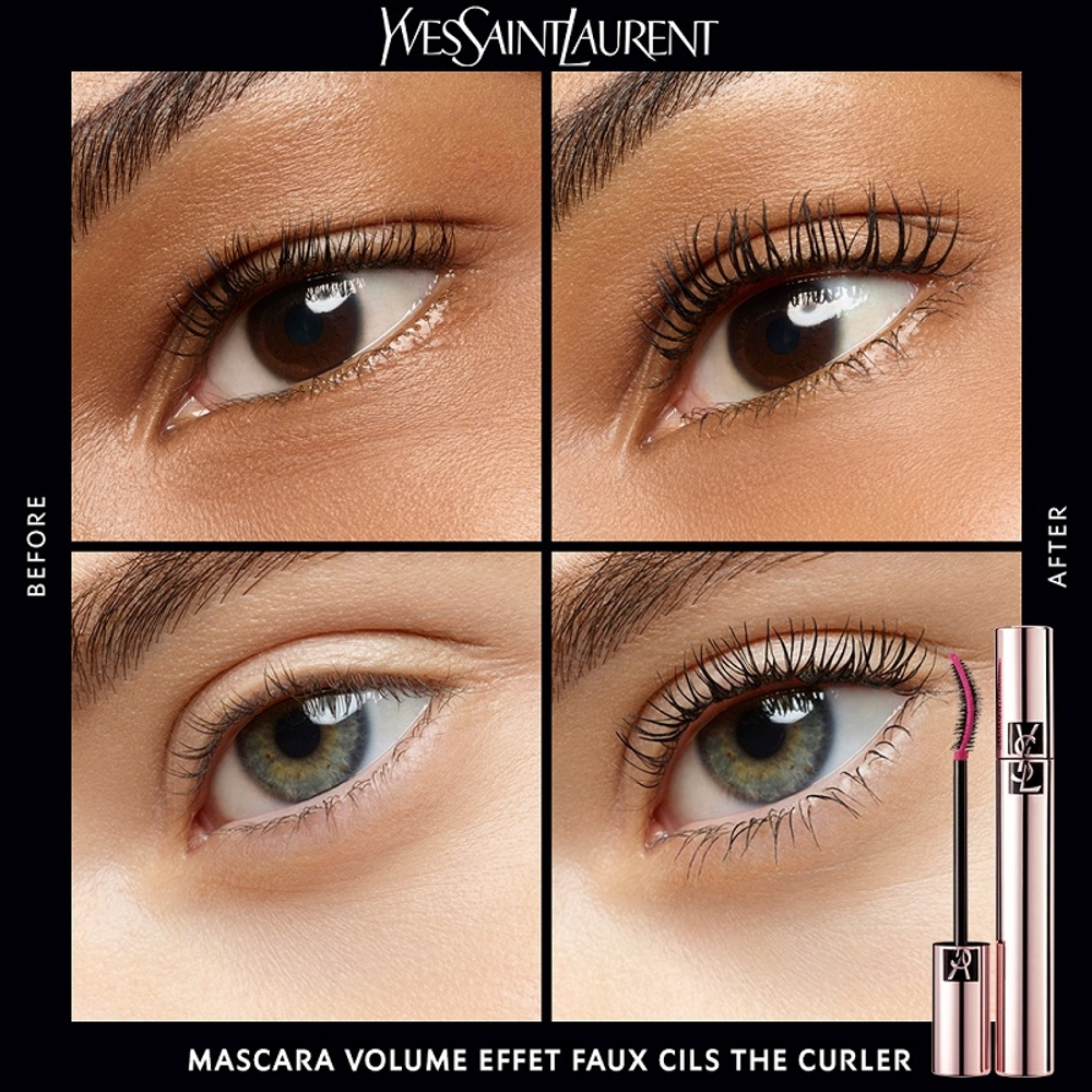 Yves Saint Laurent Mascara Volume Effet Faux Cils The Curler - Тушь для ресниц, увеличивающая объем, удлиняющая и подкручивающая оттенок 1 Noir Insoumis / Rebellious Black, 6 ml