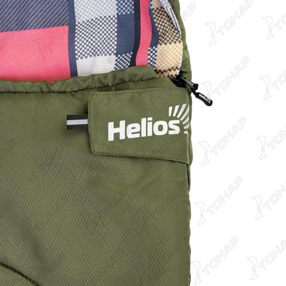 Спальный мешок OLYMPUS Wide Plus 300 (220х106, холлоф., зеленый/город) (T-HS-SB-OWP-300-NC) Helios