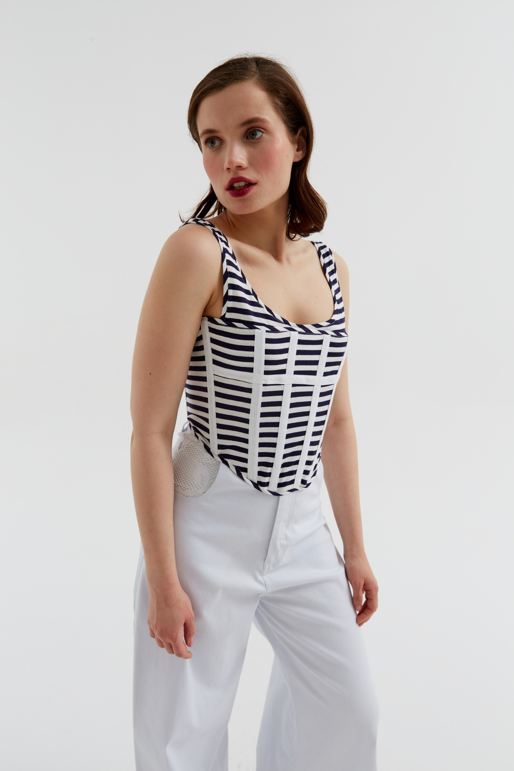 Топ корсетный в морском стиле