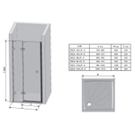Душевая дверь Ravak Brilliant BSD2-100 B R 0UPABA00Z1 профиль Хром стекло Transparent