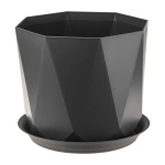 Кашпо ПРИЗМА D220мм 4,7л с поддоном графитовый (комплект 8 шт)