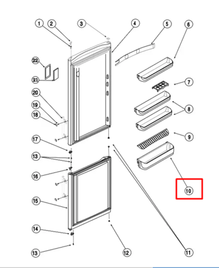 Балкон двери нижний для холодильника Indesit (Индезит) 286006
