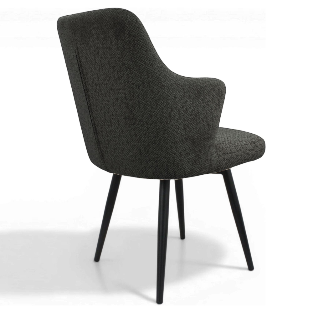 Стул поворотный "Монт 360" (арт. 346П), велюр Сити 06 темно-серый, ножки круглые черные.