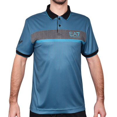 Теннисное поло EA7 Man Jersey Polo Shirt - Turquoise