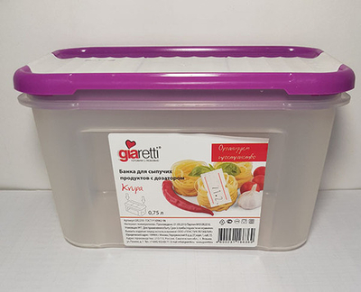 Банка д/сыпучих продуктов с дозатором 0,75л