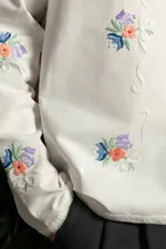 Рубашка Soeurs со Светло-Зеленым Краем / Light Green Hem Long Sleeve белая