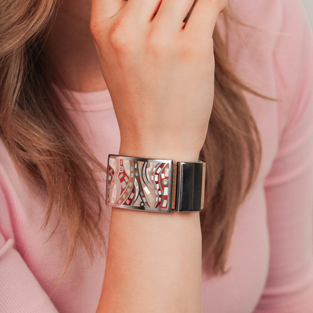 Браслет Fiore Luna на кожаном персиковом ремешке CB00230-17 R/S