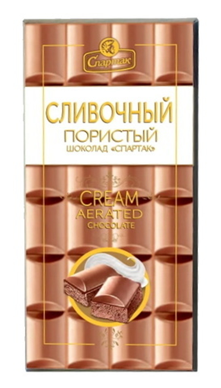 Шоколад "Спартак" 70г. Сливочный пористый пенал