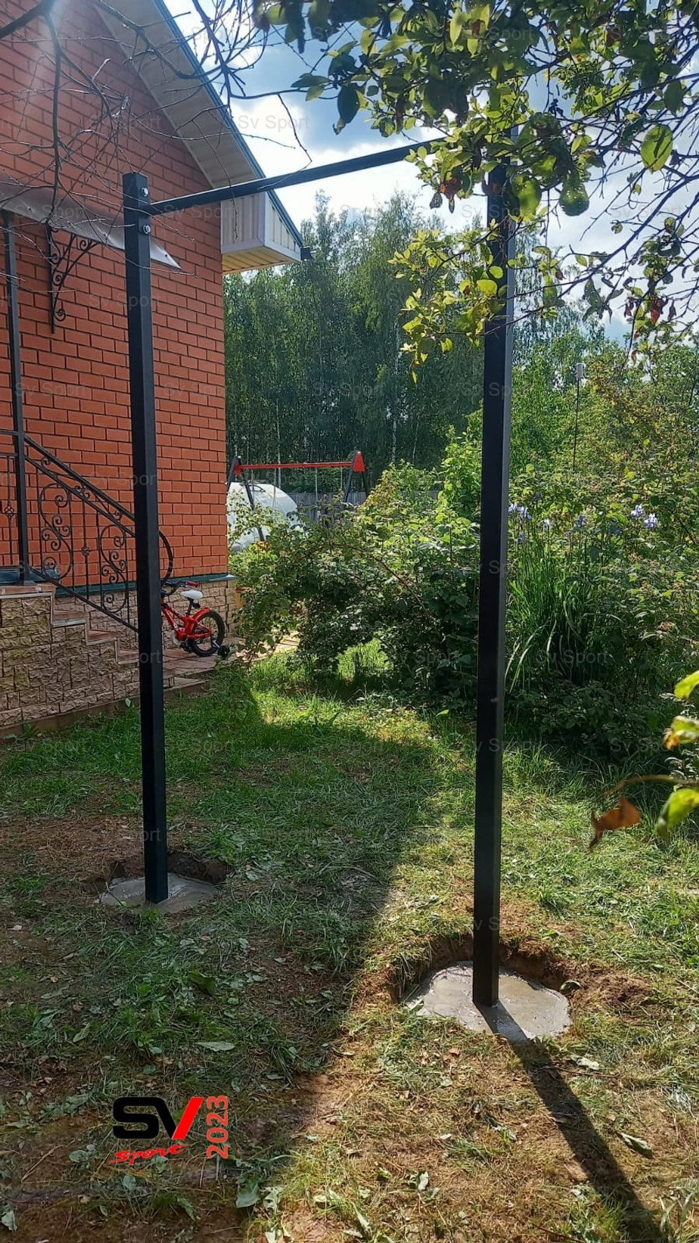 Монтаж уличных турников Sv Sport (2 вертикальных столба)