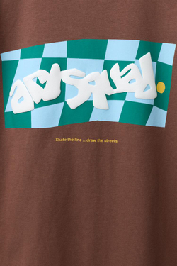 ZARA ФУТБОЛКА С ГРАФИЧЕСКИМ ПРИНТОМ, КОРИЧНЕВЫЙ