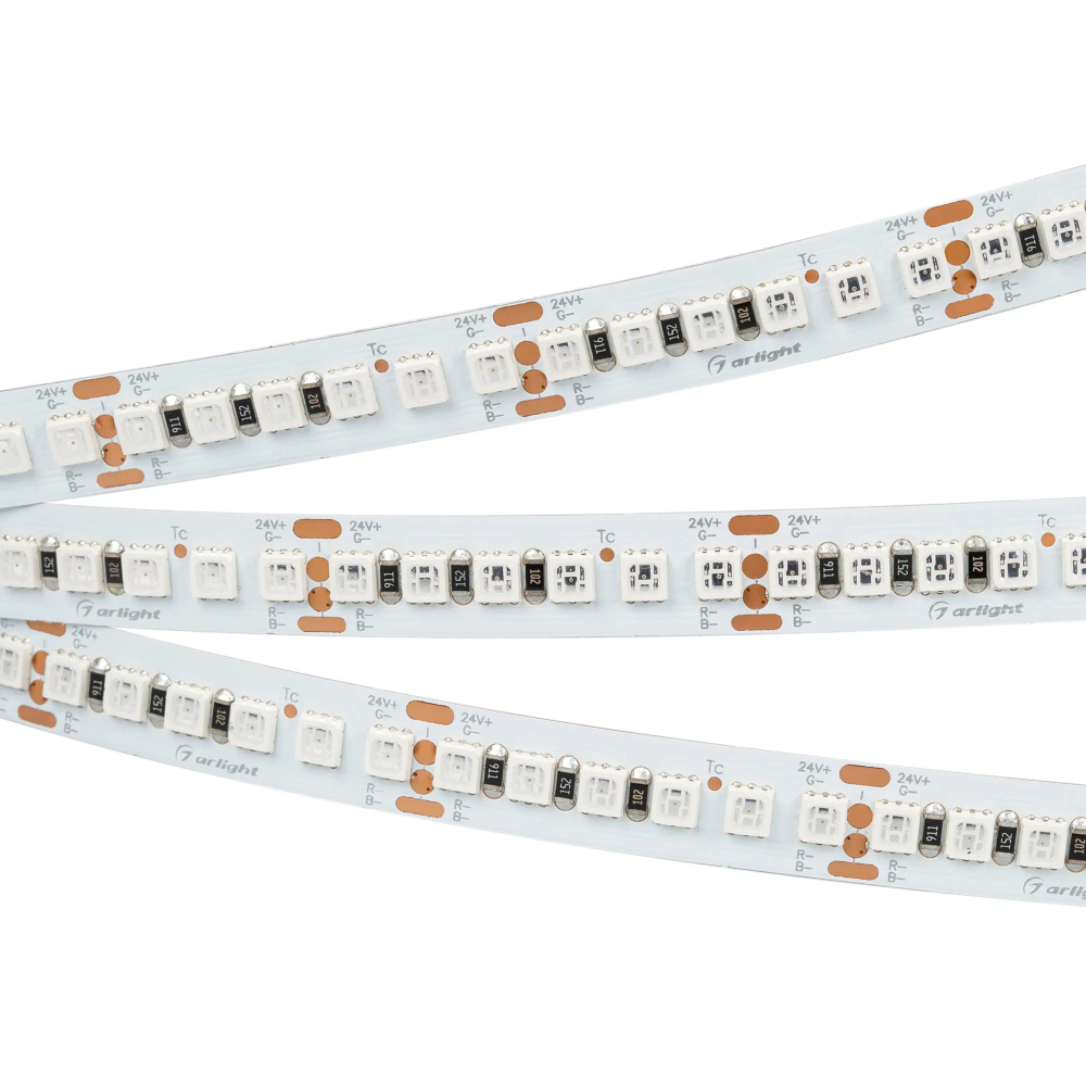 Светодиодная лента RT-G168-10mm 24V RGB (17.3 W/m, IP20, 3838, 5m) (Arlight, Открытый) 028256(2)