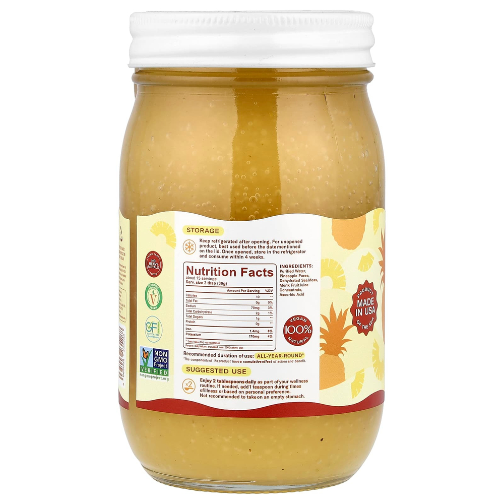 True Sea Moss, гель из морского мха, ананас, 473 мл (16 жидк. унций)