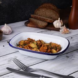 Блюдо для подачи 22*16,5 см h5 см 700 мл Blue Rim эмалированая сталь SUNNEX [1]