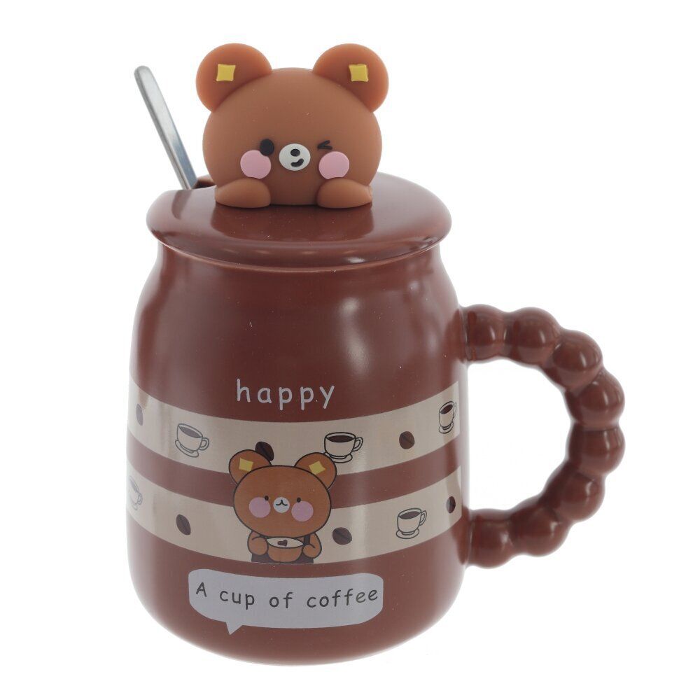 GAEM Кружка с крышкой и ложкой, 500 мл, L13 W9 H15,5 см