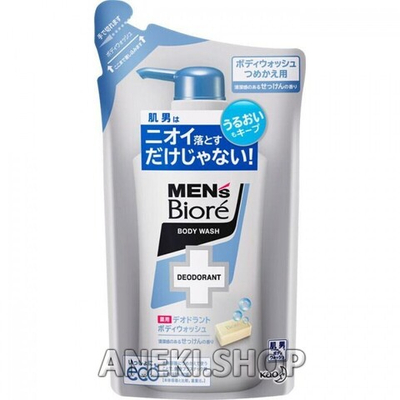Мыло для тела с антибактериальным действием с ароматом свежести 380 мл Kao Men's Biore (мягкая упаковка)
