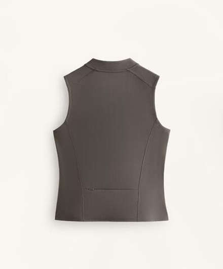 Oysho Футболка на молнии без рукавов, угольный