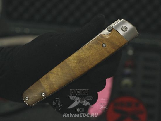 Складной нож якут Steelclaw Саха c клинком из стали D2, рукоять дерево