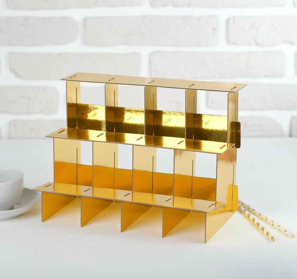 Подставка-ступенька для кексов, цвет золотой