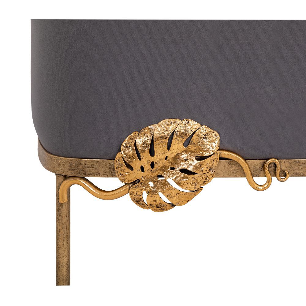 Банкетка Monstera Deliciosa (Монстера) Серая Амбер