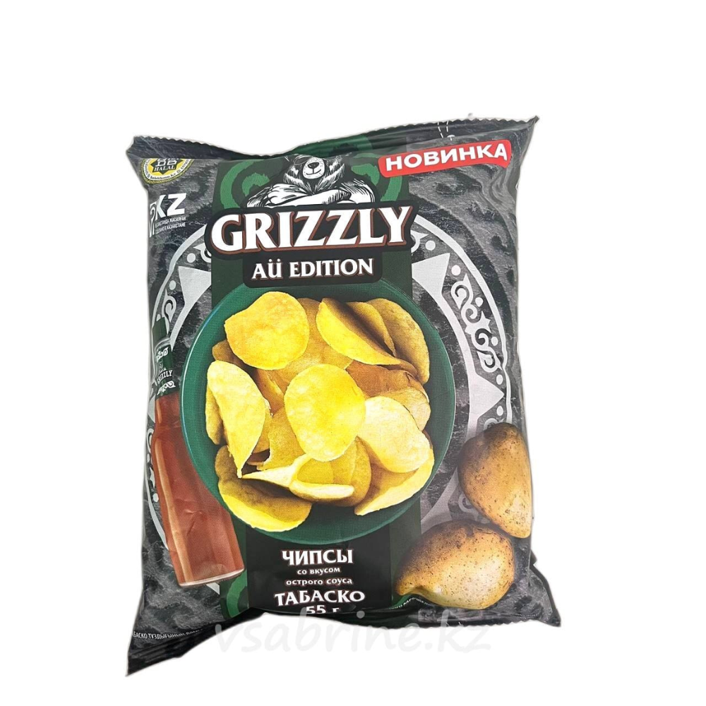 Чипсы GRIZZLY со вкусом острого соуса Тобаско 110 гр