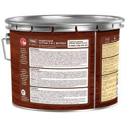 Состав защитный 2-в-1 БИОТЕКС (BIOTEKS) махагон 9л