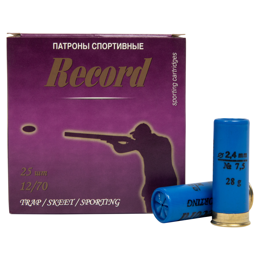 Патрон 12/70 Рекорд №7,5 Спорт 28гр.