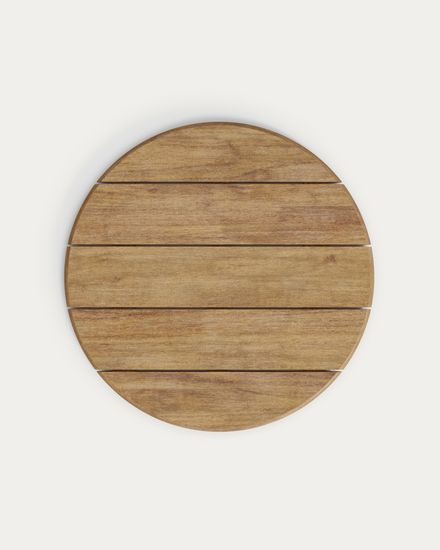 Уличный стол Esilda зеленой стали и акации Ø80 см