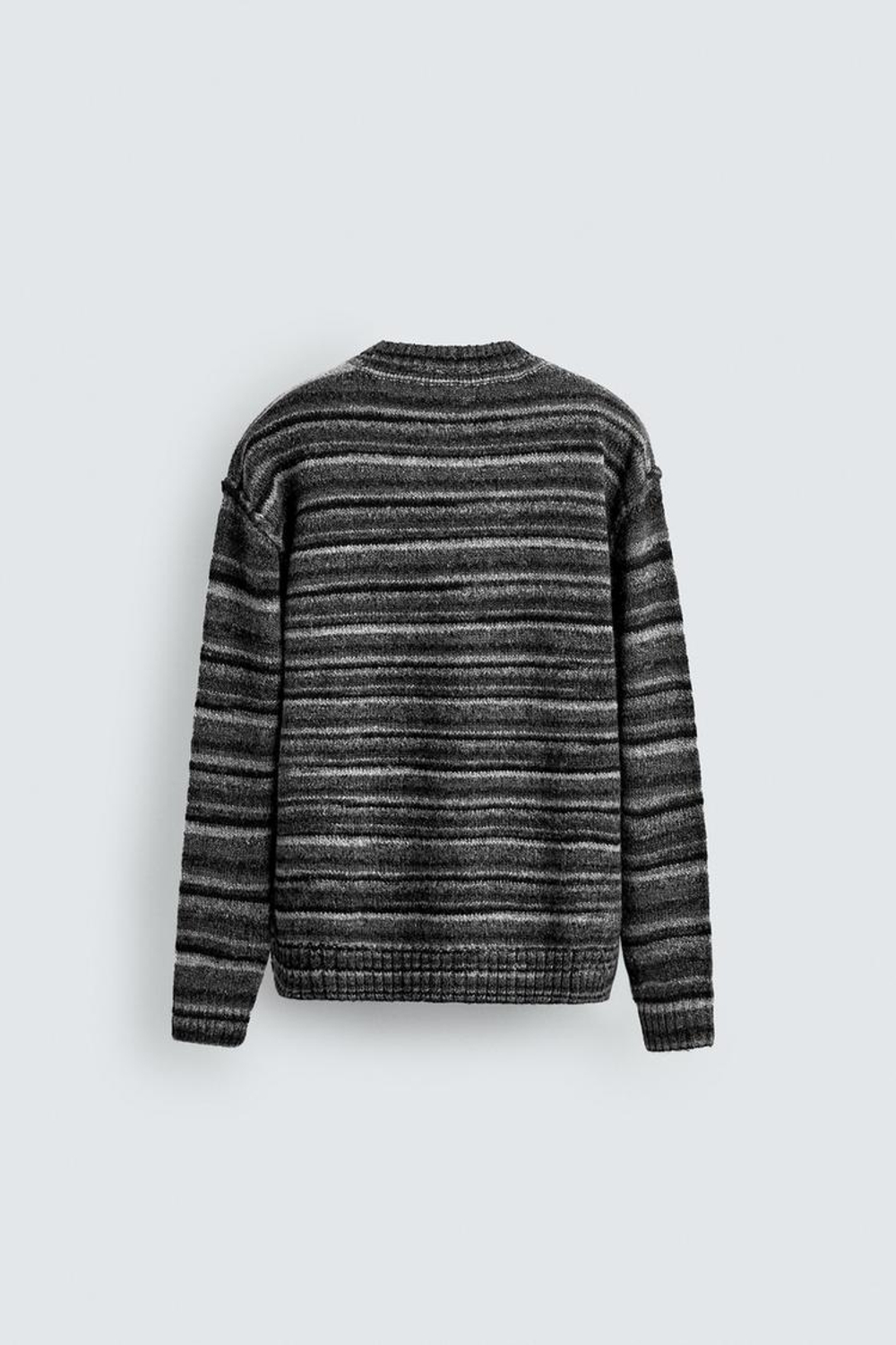 ZARA КАРДИГАН В ПОЛОСКУ, АНТРАЦИТОВО-СЕРЫЙ