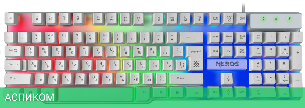 Клавиатура Defender Neros GK-147 белый (45147)