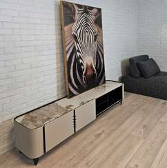 Тумба под ТВ 4190, 200х41 см, керамика Calacatta Borghini