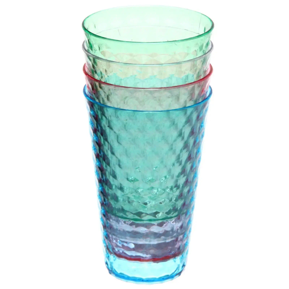 Стакан пластиковый 440мл «Льдинки» в наборе 4шт, микс цветов