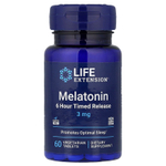 Life Extension, Мелатонин, высвобождение через 6 часов, 3 мг, 60 вегетарианских таблеток