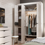 Шкаф 3х ств. ШК-35 МС Леонардо бетон пайн светлый, графит