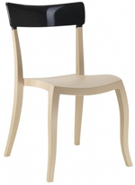 Стул пластиковый Papatya Hera-S, песочный, черный