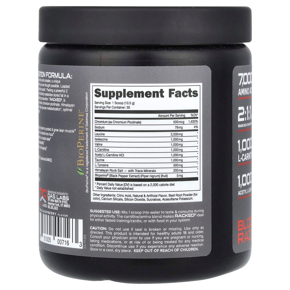 Bucked Up, Racked BCAA, Blood Raz, 315 г (11,1 унции)