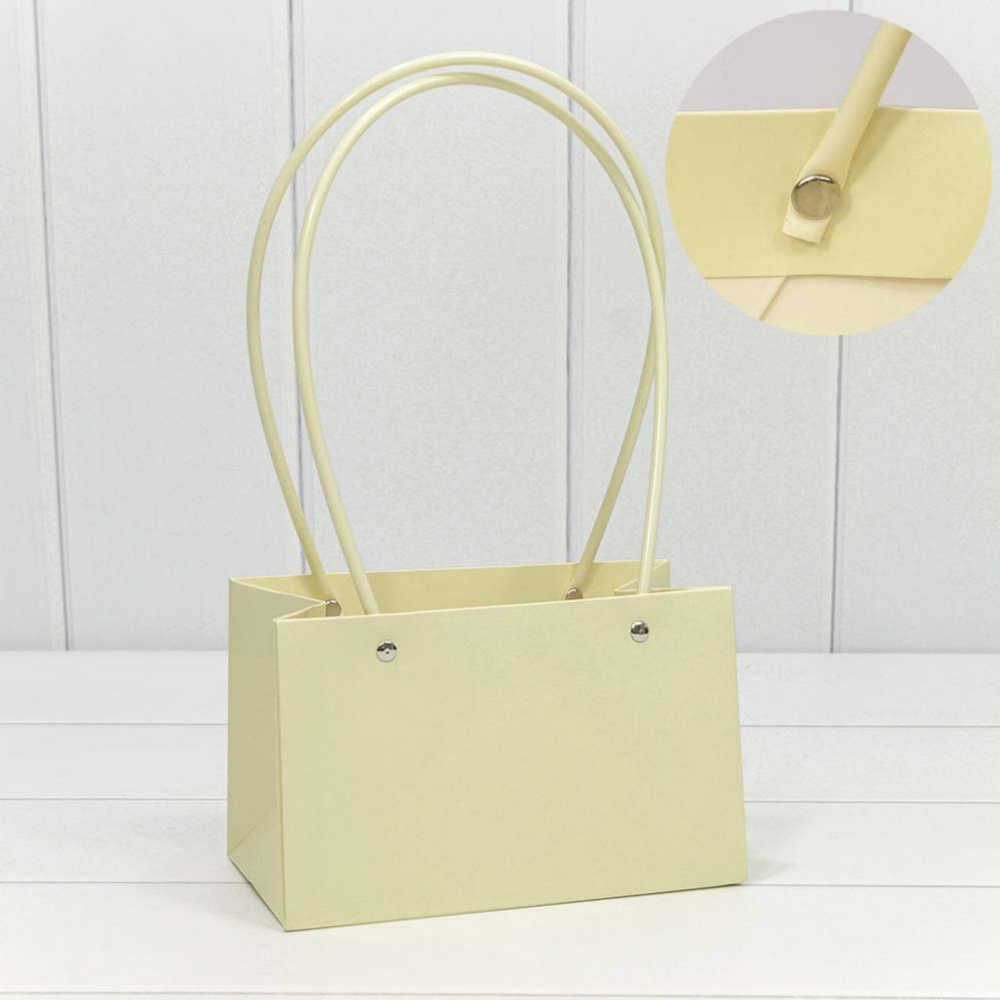 Пакет подарочный 19х12х10.5см Ваза для цветов (Бежевый)