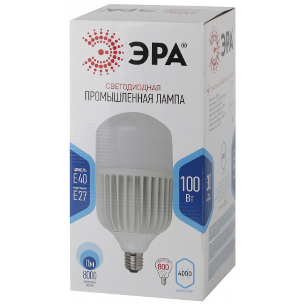 Лампа светодиодная ЭРА STD LED POWER T160-100W-4000-E27/E40 Е27 / Е40 100 Вт колокол нейтральный белый свет