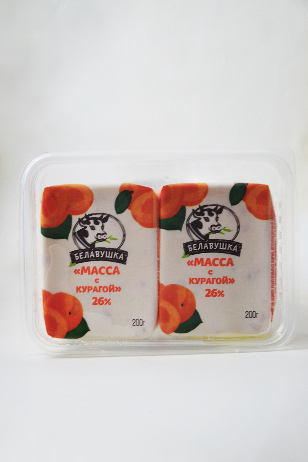 Масса творожная с курагой 26% 200гр "Белавушка"