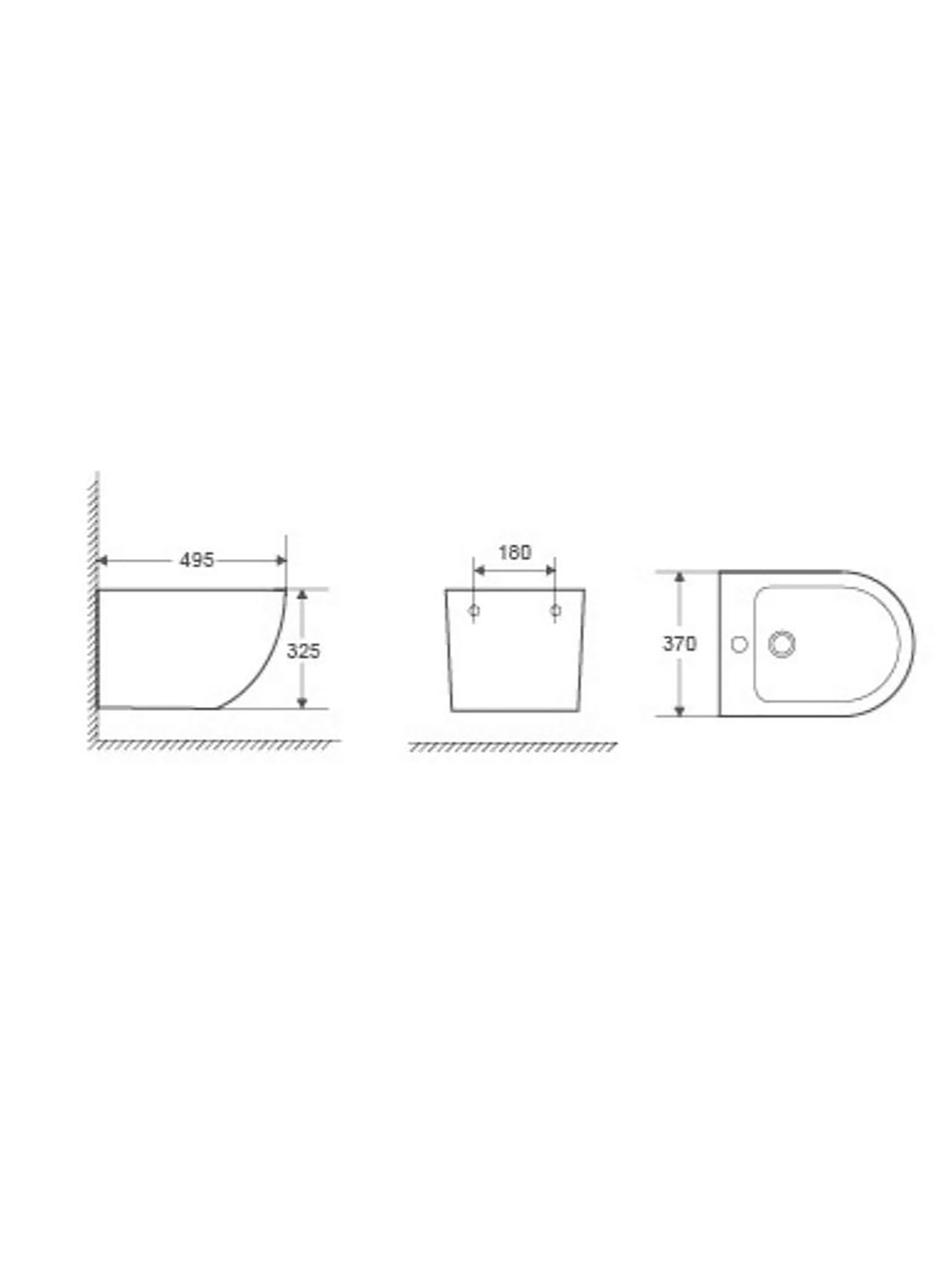 Биде подвесное черный матовый WeltWasser WW MERZBACH 005 MT-BL  10000003715 черный матовый