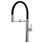 Смеситель для кухни с подключением фильтра питьевой воды с магнитным держ.KITCHEN 898801МСNC никель