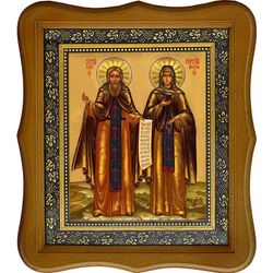 Сергий Радонежский и Сергий Шухтомский. Икона на холсте.