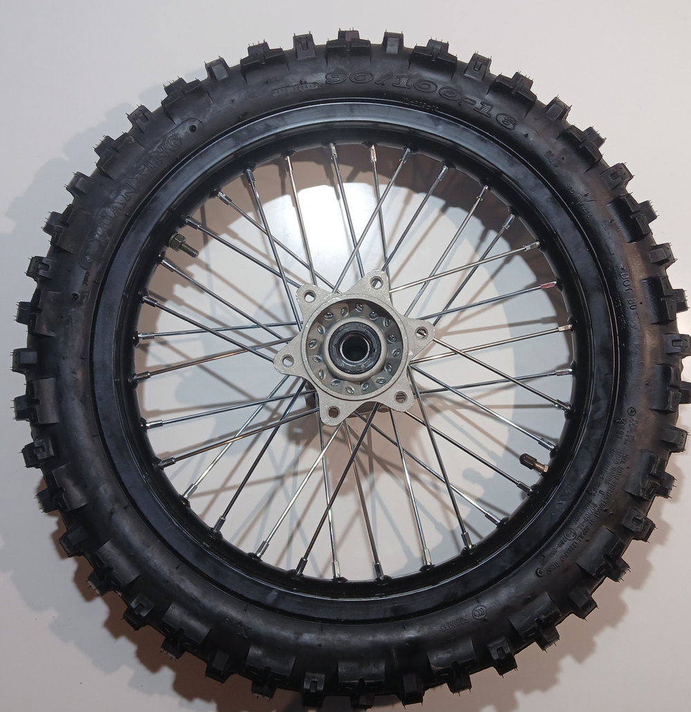 Колесо заднее в сборе 90/100-16" Питбайк PWR Racing FRZ 125