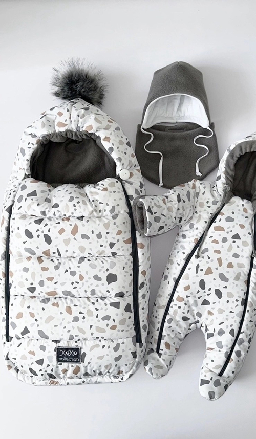 Зимний комплект на выписку "Пушинка принт" (model.21)