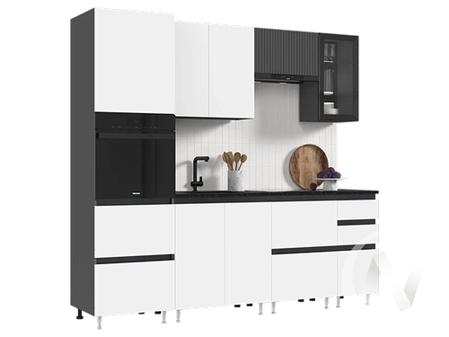 Кухня Техно-6 2;4м (графит/белый снег софт; графит софт/кастилло темный)