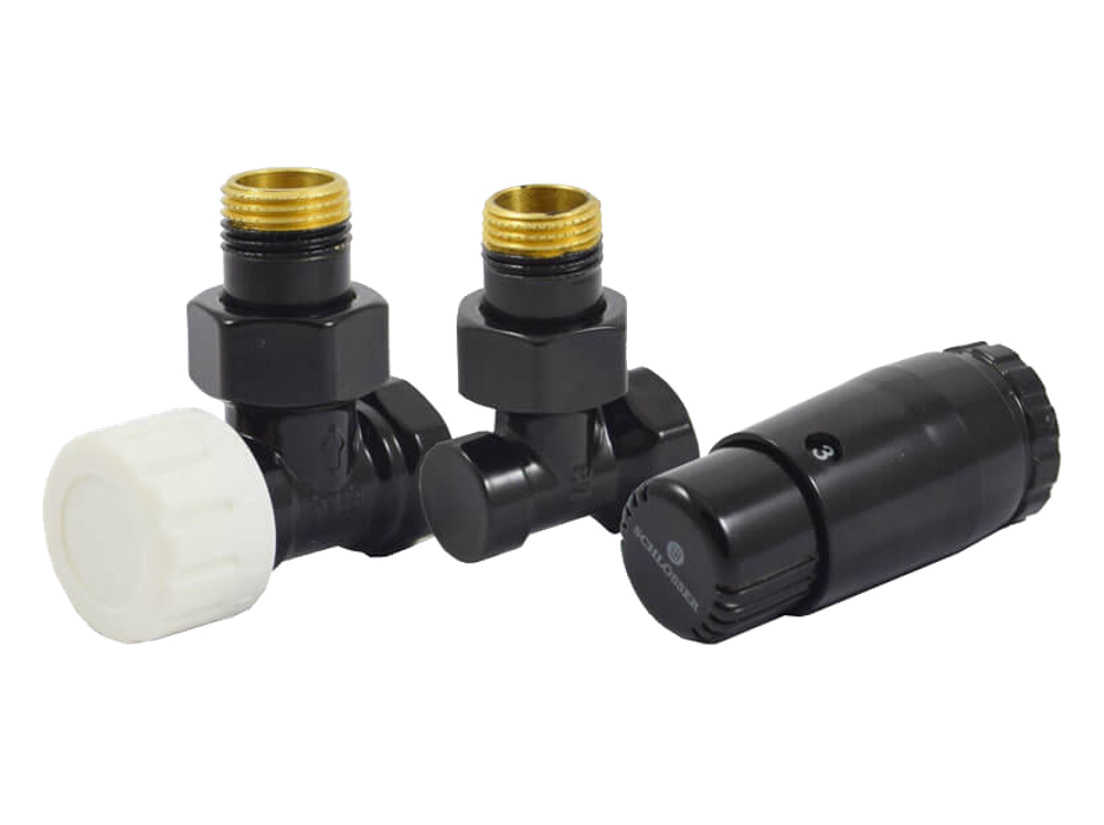 Комплект подключения угловой STANDARD MINI 1/2&amp;quot; (Ral 9005) с термоголовкой MINI DIAMANT М30х1,5