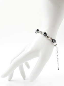 Браслет женский на руку из гематита и нержавеющей стали