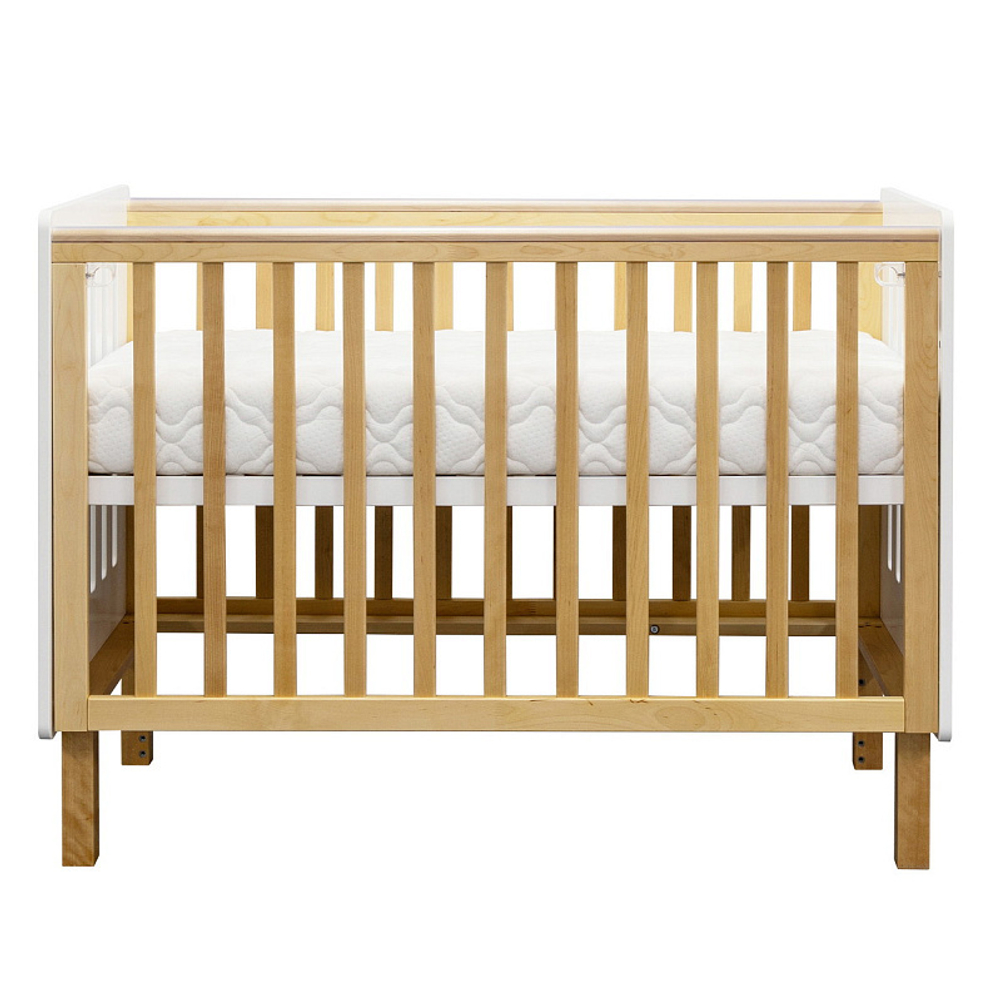 Кровать Antemi Mari 120х60 с ящиком Ник 14 б/д Белый/Дерево + НиК 16 б Белый