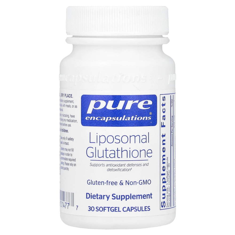 Pure Encapsulations, Липосомальный глутатион, 30 мягких капсул (375 мг в каждой капсуле)